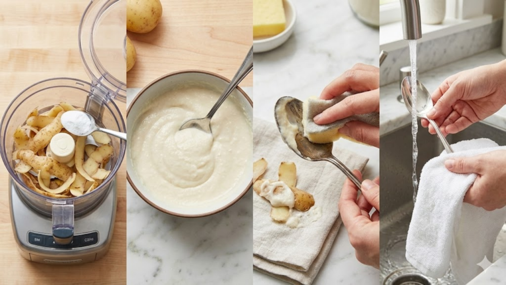 Mistura de casca de batata com bicarbonato aplicada em usos domésticos alternativos
