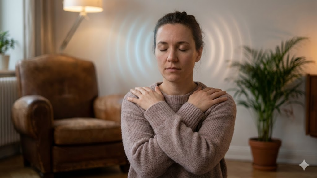 Técnica do abraço da borboleta usada para acalmar a ansiedade de forma discreta
