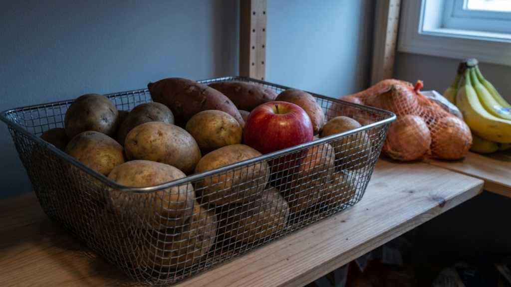 Local adequado de armazenamento mantém batatas frescas e retarda o surgimento de brotos
