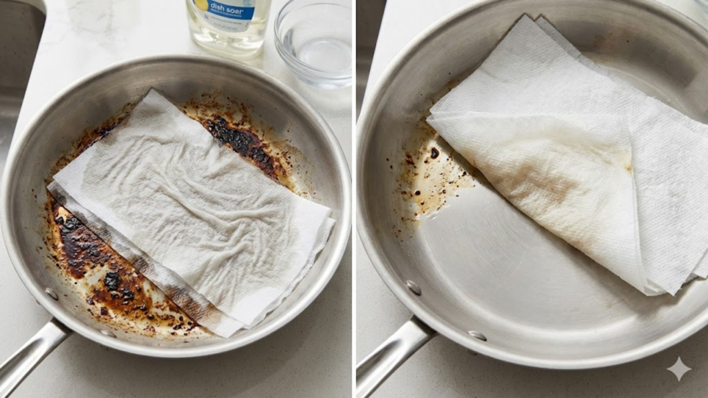"Máscara facial" na panela? Conheça a "Técnica da Compressa" que usa papel toalha e vinagre para derreter a gordura incrustada sem você precisar esfregar