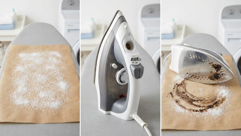 Adeus ferro de passar sujo: como limpar a base queimada usando sal