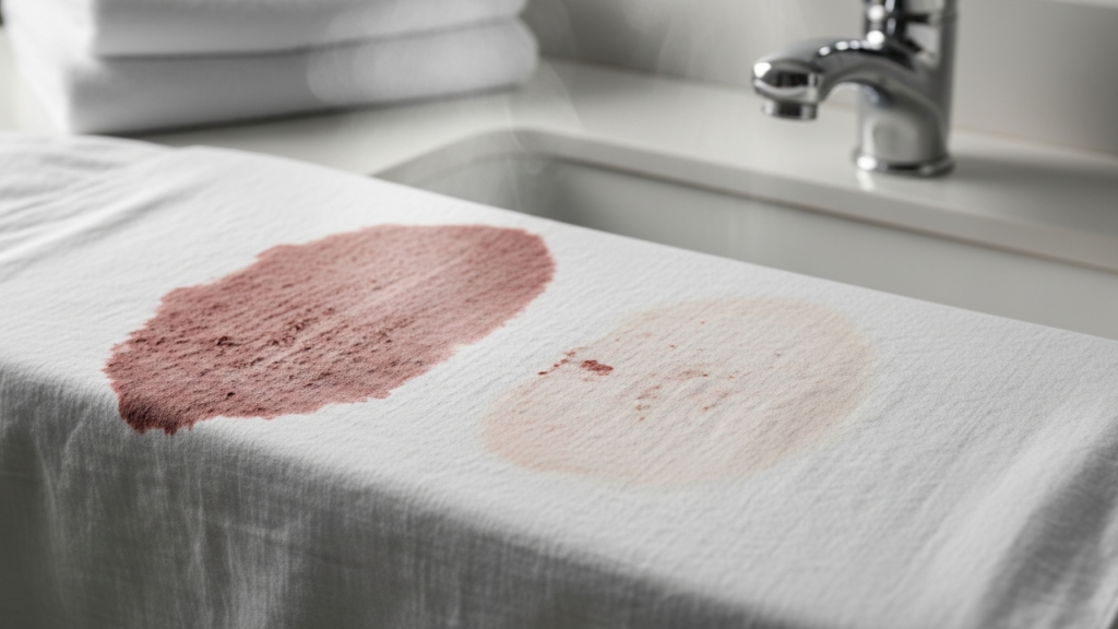 Água quente fixa proteínas do sangue e dificulta remover manchas do lençol