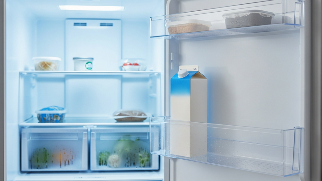 O erro comum ao guardar leite na porta da geladeira
