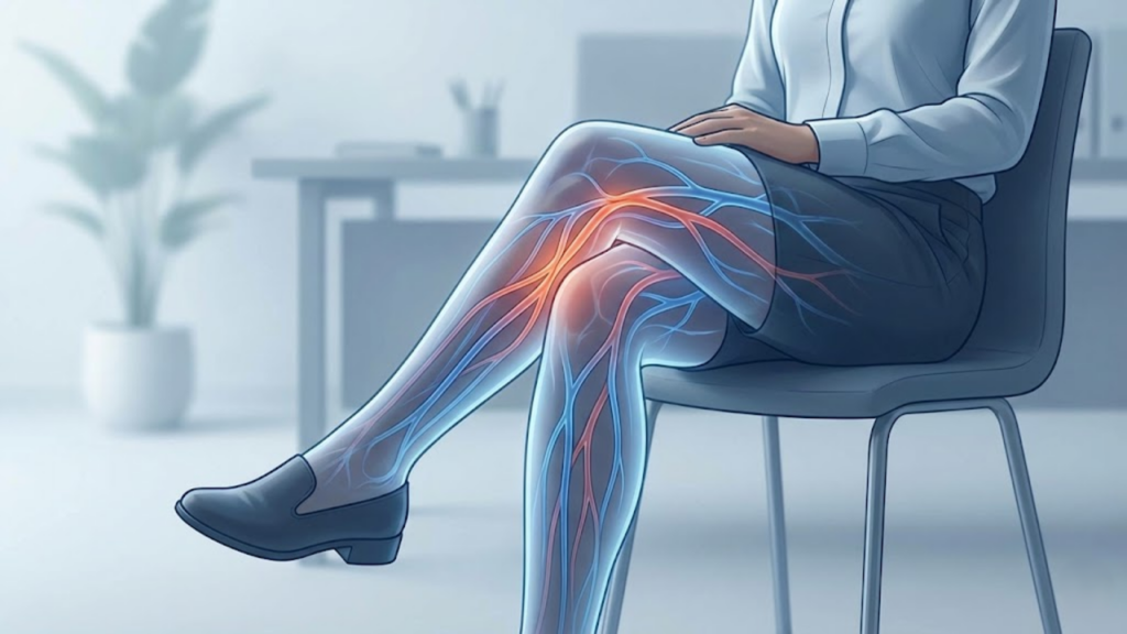 Hábito repetido no dia a dia pode prejudicar o fluxo sanguíneo e a circulação nas pernas
