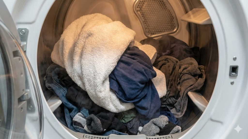 O truque da toalha seca para secar roupas na máquina na metade do tempo