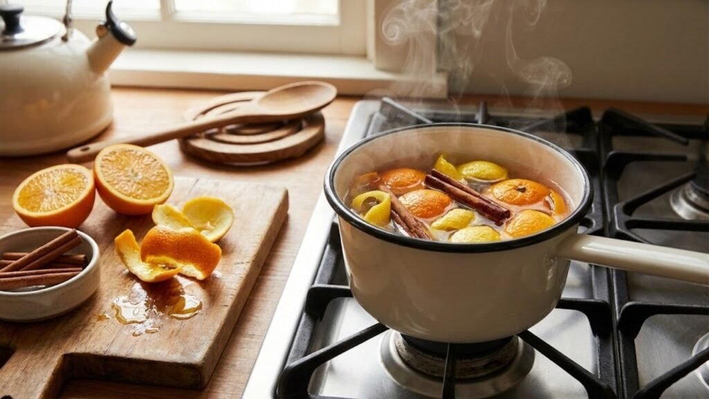 Pot-pourri no fogão perfuma a casa com aromas naturais