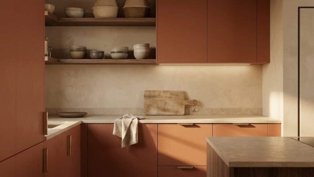 Paleta de cores em alta nas cozinhas modernas de 2026 além do branco e do preto
