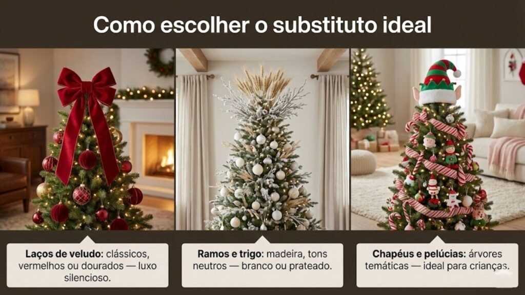 Nova alternativa decorativa que substitui a estrela e traz mais elegância à árvore de Natal
