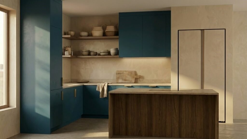 Paleta de cores em alta nas cozinhas modernas de 2026 além do branco e do preto
