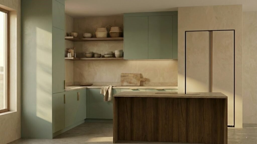 Paleta de cores em alta nas cozinhas modernas de 2026 além do branco e do preto
