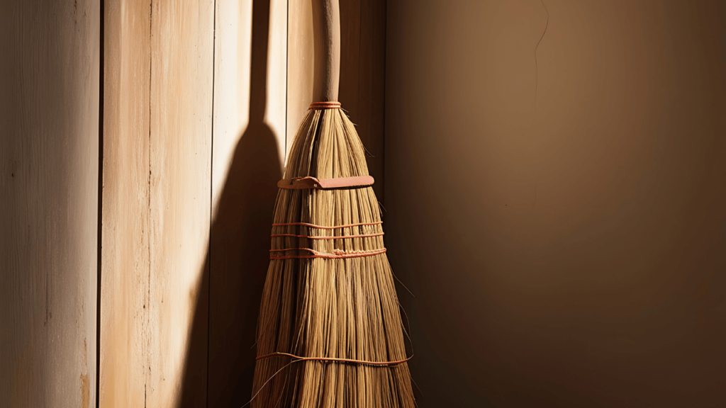 Poucos sabem o que significa deixar uma vassoura atrás da porta