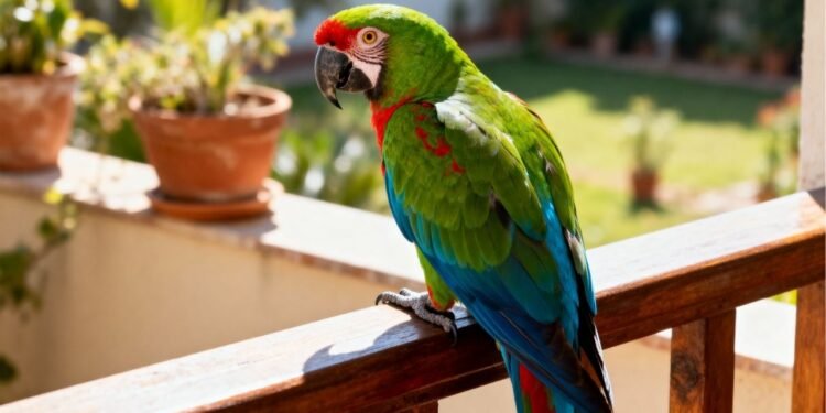 O que significa quando um papagaio pousa na sua varanda, segundo o Feng Shui