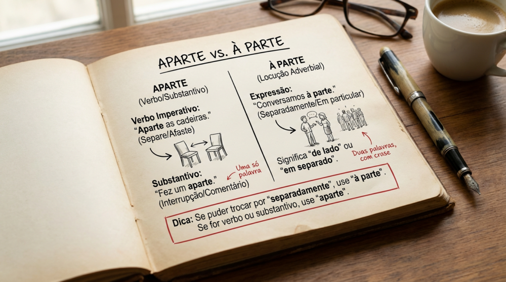 A regra de uso do “Aparte” e “à parte” que muitos ainda não sabem