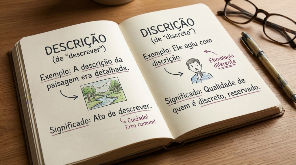 “Descrição” e “discrição” estão corretos? É isso que diz a língua portuguesa