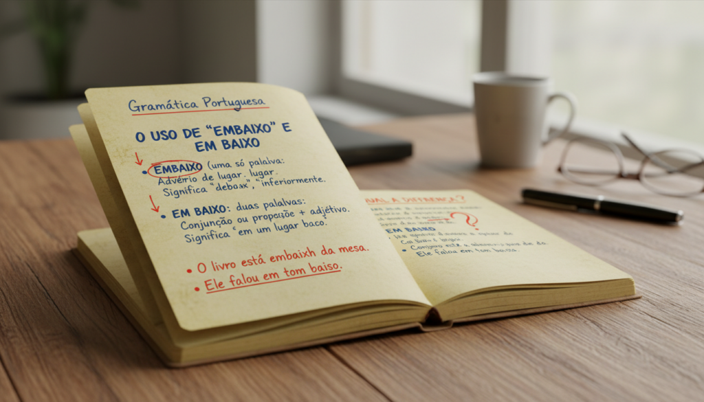 Como usar "em baixo" e "embaixo" do jeito certo, segundo a língua portuguesa