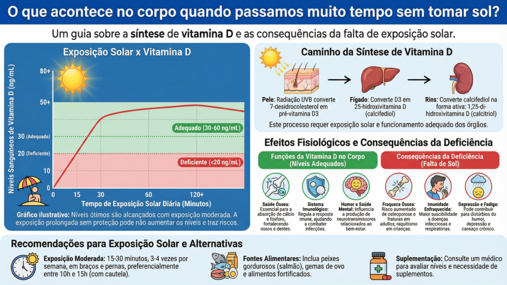 O que acontece no corpo quando passamos muito tempo sem tomar sol?