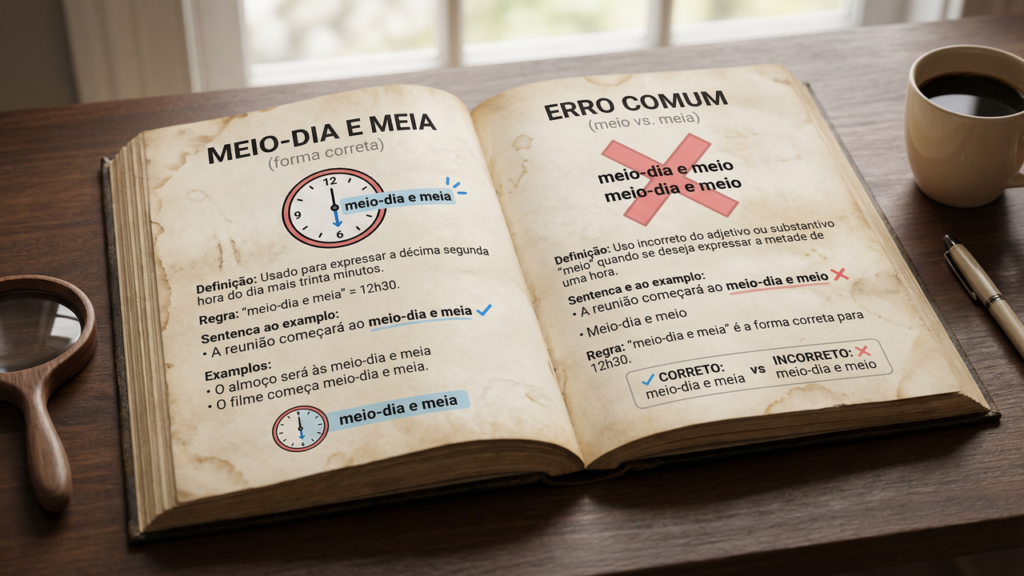 Como falar corretamente quando o relógio marcar 12h30, segundo a língua portuguesa