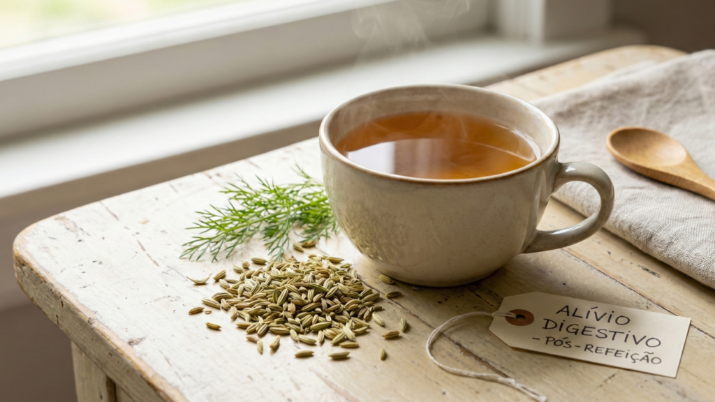 O chá natural que auxilia na digestão e ajuda a desinchar depois das refeições