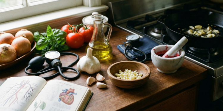 Redução da pressão graças à alicina