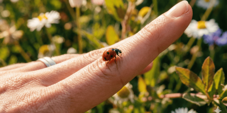 O que significa quando uma joaninha pousa na sua mão?