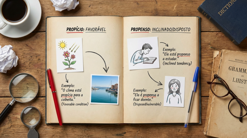 Quando usar e quais as diferenças entre “Propício” e “propenso”