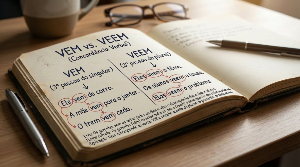 A explicação definitiva para saber quando usar "vem" ou "veem"