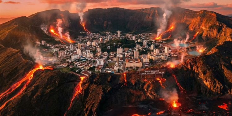Uma cidade de Minas Gerais dentro de um vulcão extinto atrai águas termais a 45 °C que curam desde o Brasil império e tem um Cristo Redentor inesperado