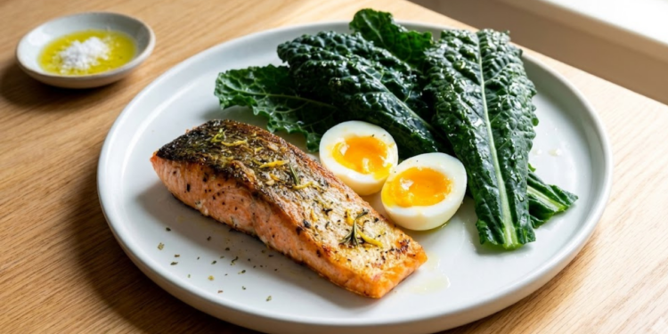 Incluir ovos, peixes e vegetais ricos em nutrientes na rotina ajuda a melhorar a qualidade da dieta como um todo.