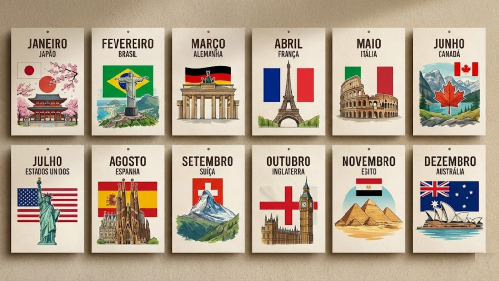 Que país você é de acordo com o seu mês de nascimento?
