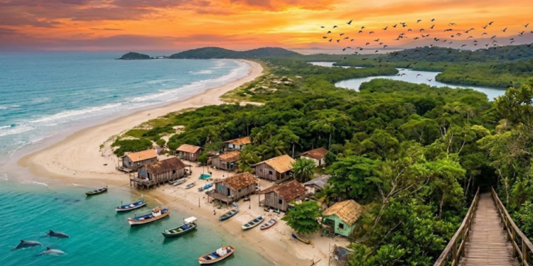 A região do estuário que banha a ilha abriga uma das maiores concentrações de botos-cinza do mundo. / Imagem Ilustrativa