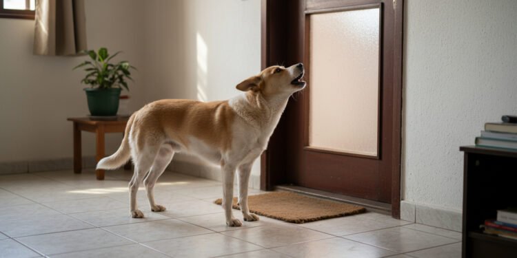 O que significa quando o cachorro uiva olhando para a porta