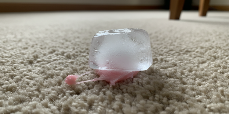 Cubo de gelo para remover chiclete grudado no carpete ou roupa
