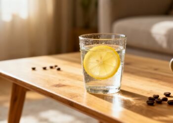 Beba água com limão em jejum para estimular a digestão e melhorar a absorção de ferro dos alimentos durante o dia todo