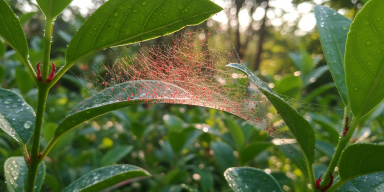 O que significa ter teias de aranha vermelhas nas plantas do jardim?