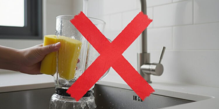 O erro de lavar o liquidificador com esponja: a técnica do "auto-enxágue"