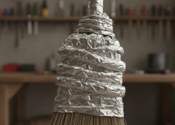 Poucos sabem qual é a finalidade de colocar papel alumínio na vassoura