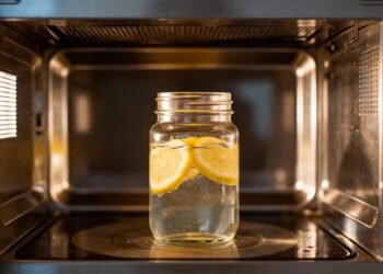 Método simples que usa água e limão e deixa seu micro-ondas brilhando