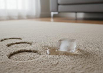 Marcas de móveis no tapete: como um cubo de gelo resolve o problema