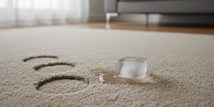 Marcas de móveis no tapete: como um cubo de gelo resolve o problema