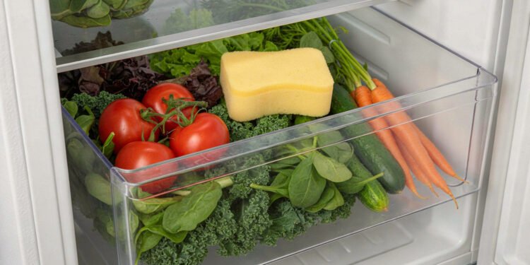 Uma esponja de cozinha dentro da gaveta de legumes: o segredo da durabilidade