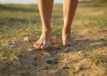 Por que andar descalço em superfícies irregulares (grama, areia) ocasionalmente?