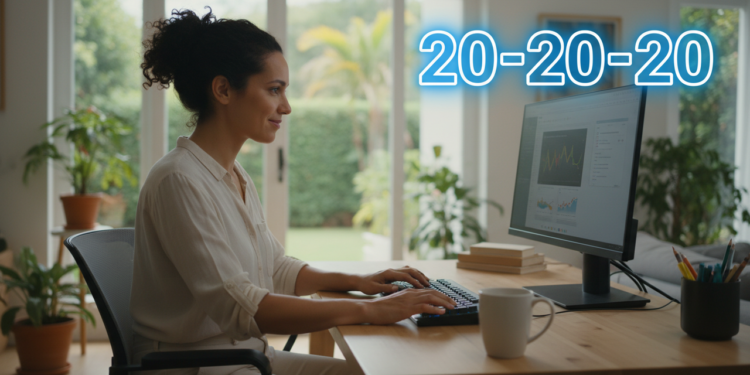 A regra importante do 20-20-20 para quem usa computador o dia todo