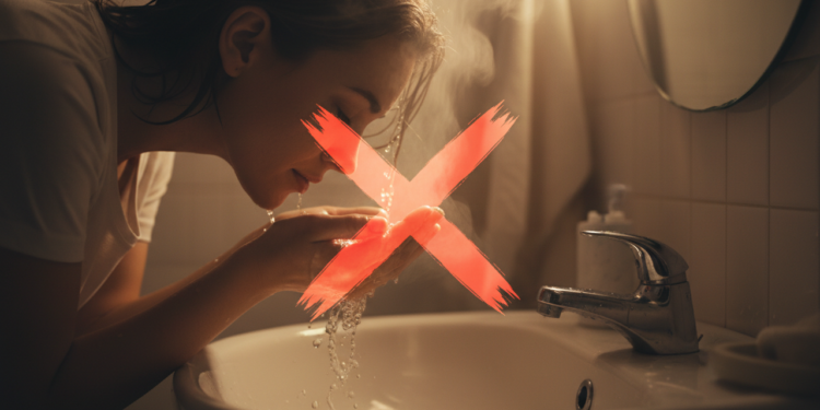 Por que você não deve lavar o rosto com água quente?