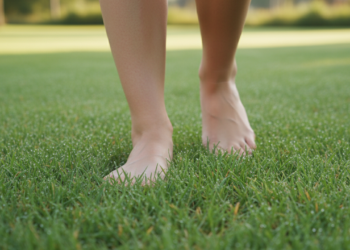 O simples ato de caminhar descalço na grama: por que isso pode combater a insônia e radicais livres