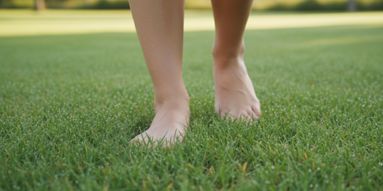 O simples ato de caminhar descalço na grama: por que isso pode combater a insônia e radicais livres