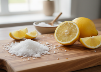 Tábua de corte com cheiro de cebola? O truque do limão com sal grosso