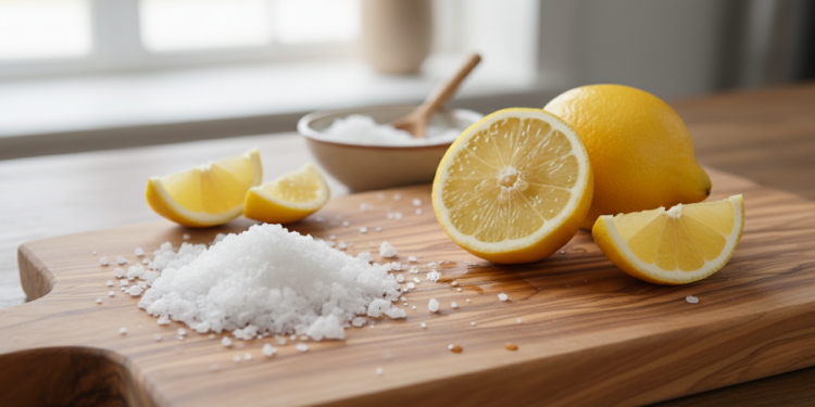 Tábua de corte com cheiro de cebola? O truque do limão com sal grosso