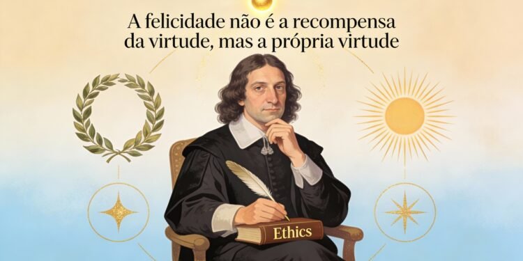 O que Spinoza quis dizer quando afirmou que "A felicidade não é a recompensa da virtude, mas a própria virtude"?