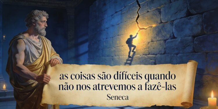 O que Sêneca quis dizer quando afirmou que "as coisas são difíceis quando não nos atrevemos a fazê-las"?