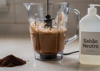 Bater borra de café com sabão neutro no liquidificador: pra que serve